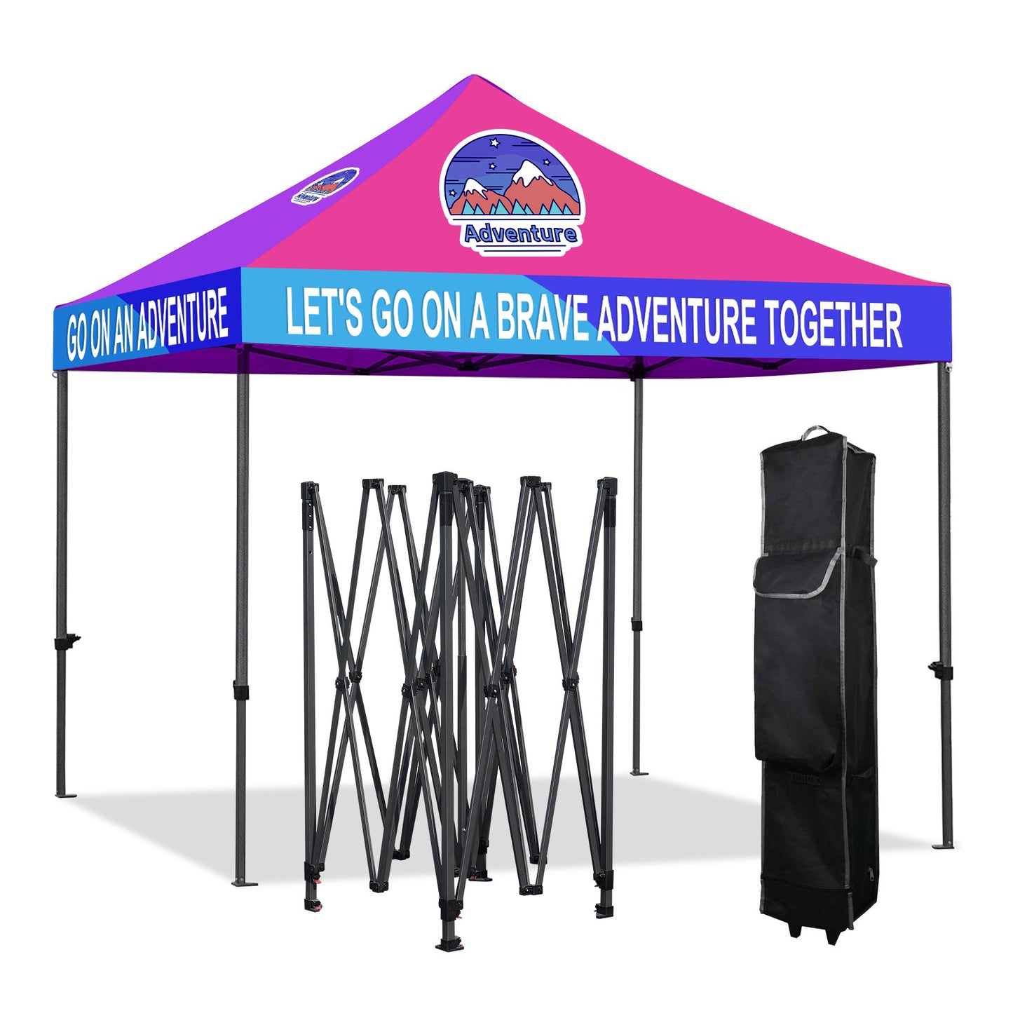 STANDARD FULL COLOR CANOPY WITH WHEELED CARRYING CASE.