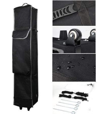 "THE TOTAL PACKAGE" 10'X10' Deluxe Canopy, Two 11' Feather Flag & 6' Custom Table Throw