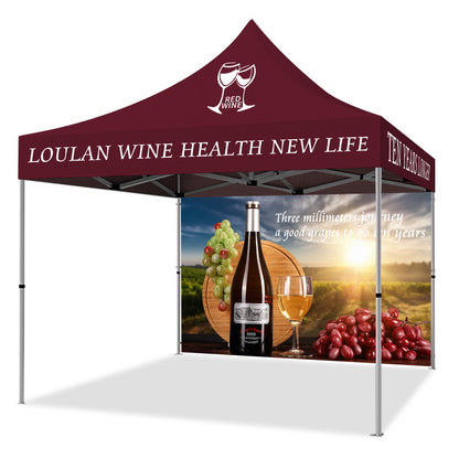 10'x10' HEAVY DUTY CANOPY SET W/BACK FULL COLOR WALL