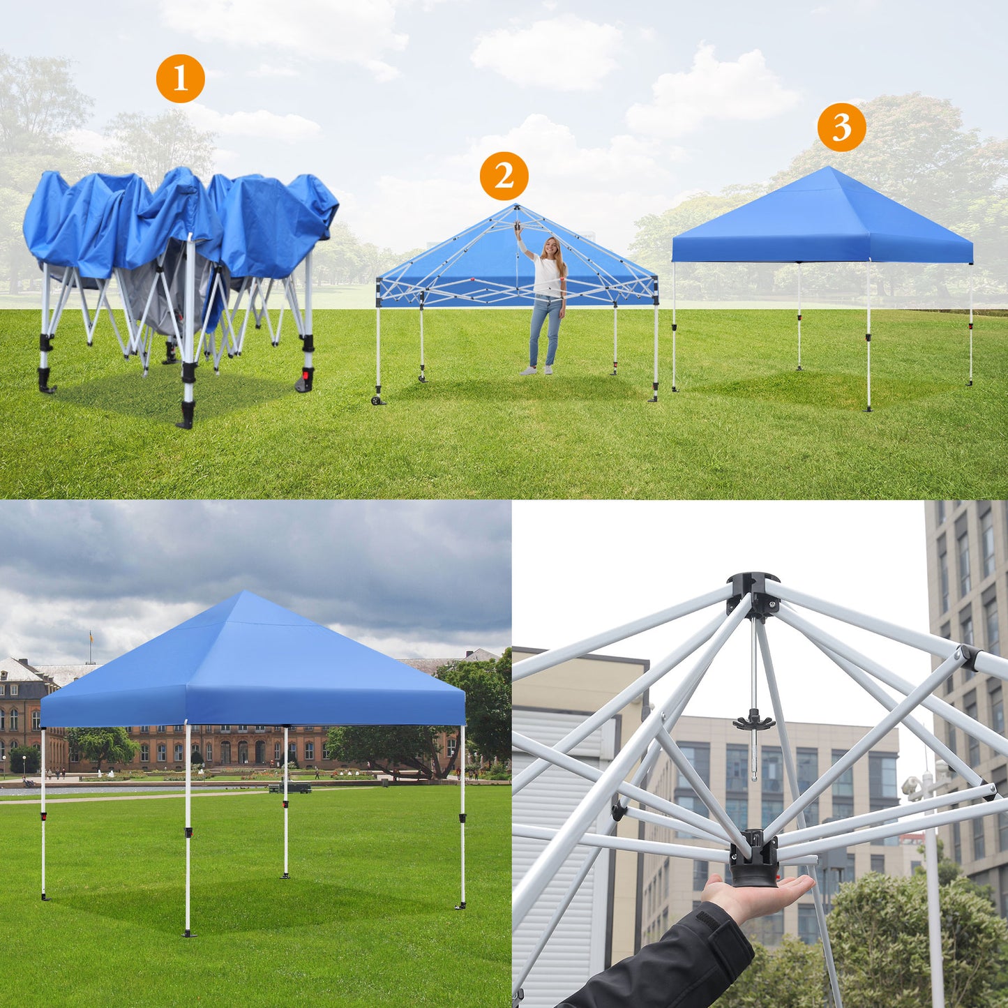 10'x10' PREMIUM CANOPY with full color print, hardware and rolling case